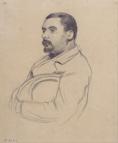Portret van een man door Santiago Rusiñol